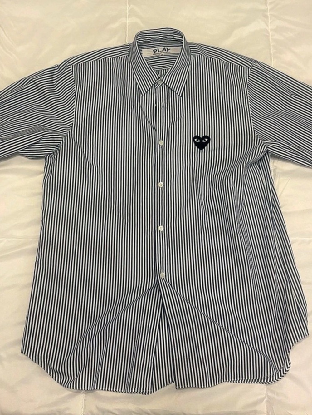 PLAY Comme des Garçons Men's Striped Button Down Size Medium Like New